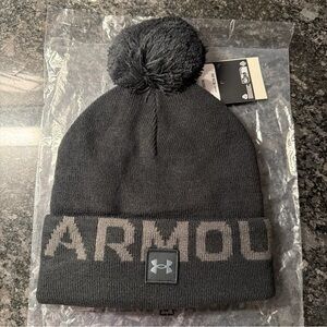 Under Armour Dark Gray Knit Beanie with Logo